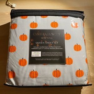 Cynthia Rowley pumpkin sheet set QUEEN